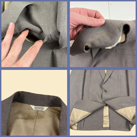 1970s brown sports coat by Craig Scott Distinctive Tailoring, size 44L jacket - Picture 3 of 6